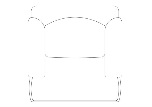 Free Armchair top view CAD Block – DWG, DXF, PDF Format