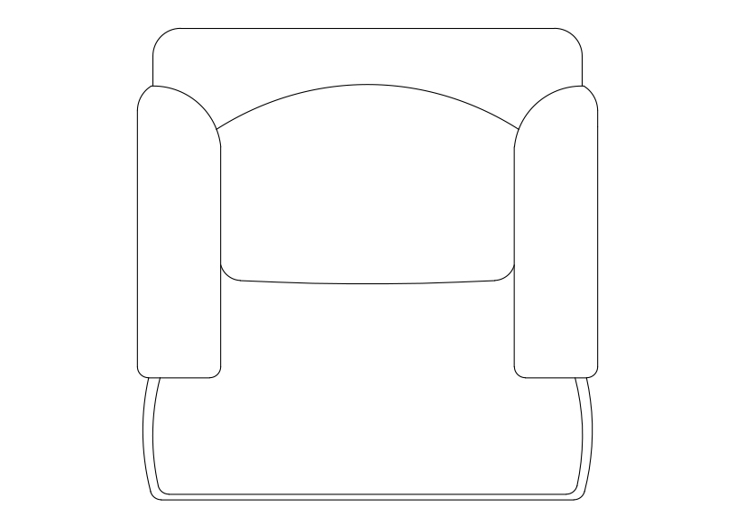 Free Armchair top view CAD Block – DWG, DXF, PDF Format