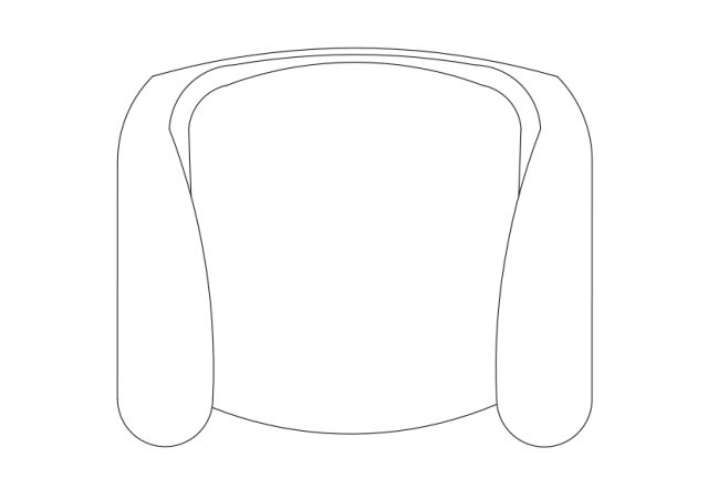 Free Armchair top view CAD Block – DWG, DXF, PDF Format
