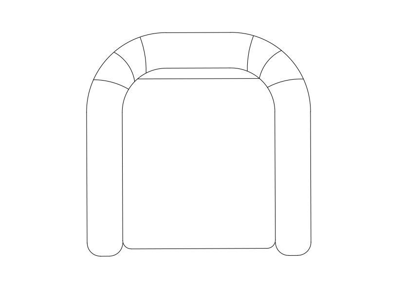 Free Armchair top view CAD Block – DWG, DXF, PDF Format