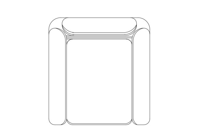 Free Armchair top view CAD Block – DWG, DXF, PDF Format