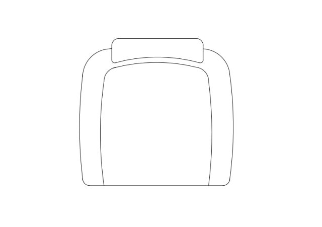 Free Armchair top view CAD Block – DWG, DXF, PDF Format