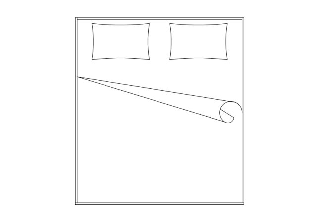 Free Double Bed top view CAD Block – DWG, DXF, PDF Format