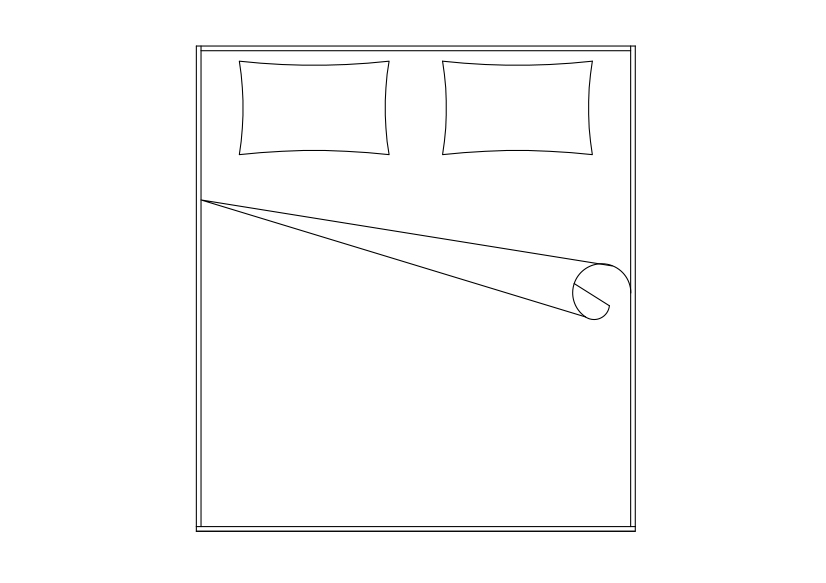 Free Double Bed top view CAD Block – DWG, DXF, PDF Format