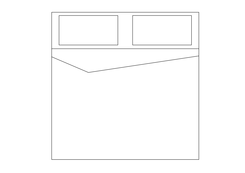 Free Double Bed top view CAD Block – DWG, DXF, PDF Format