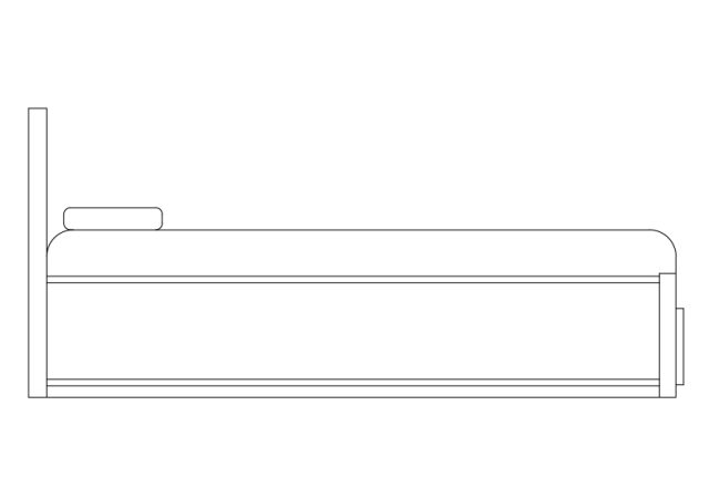 Free Bed elevation CAD Block – DWG, DXF, PDF Format