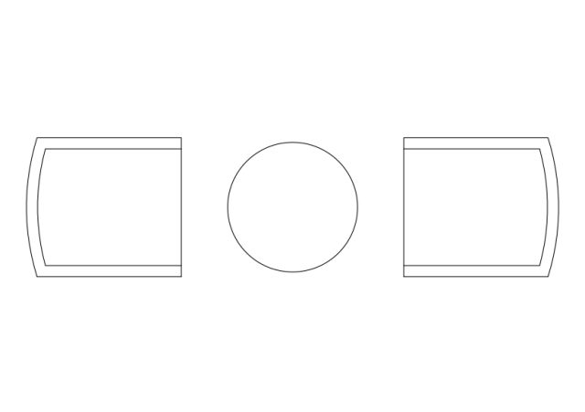 Free Armchairs & table set-up top view CAD Block – DWG, DXF, PDF Format