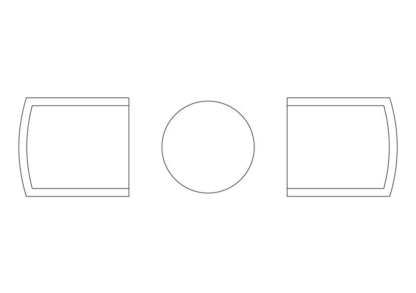 Free Armchairs & table set-up top view CAD Block – DWG, DXF, PDF Format