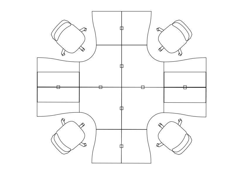 Free Cubicle Set-up top view CAD Block – DWG, DXF, PDF Format