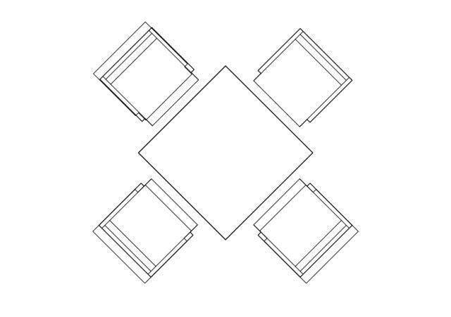 Free Chairs & Dining table set-up top view CAD Block – DWG, DXF, PDF Format