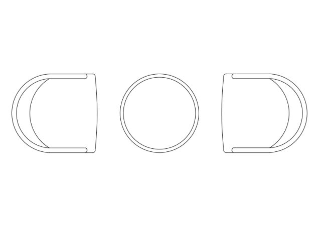 Free Chairs & Dining table set-up top view CAD Block – DWG, DXF, PDF Format