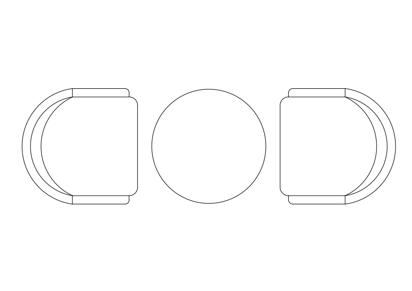 Free Chairs & Dining table set-up top view CAD Block – DWG, DXF, PDF Format
