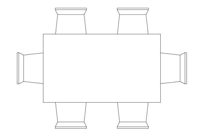 Free Chairs & Dining table set-up top view CAD Block – DWG, DXF, PDF Format