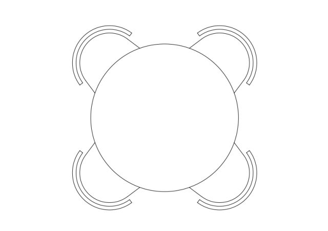 Free Chairs & Dining table set-up top view CAD Block – DWG, DXF, PDF Format