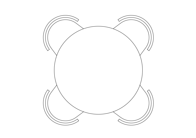 Free Chairs & Dining table set-up top view CAD Block – DWG, DXF, PDF Format