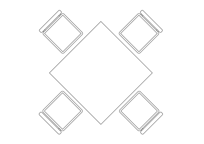 Free Chairs & Dining table set-up top view CAD Block – DWG, DXF, PDF Format