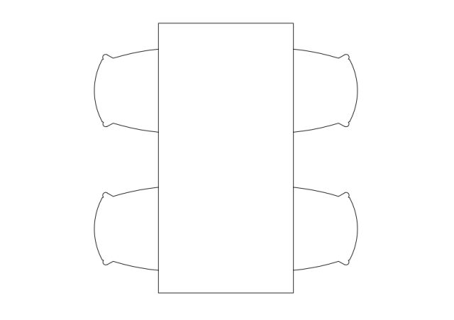 Free Chairs & Dining table set-up top view CAD Block – DWG, DXF, PDF Format