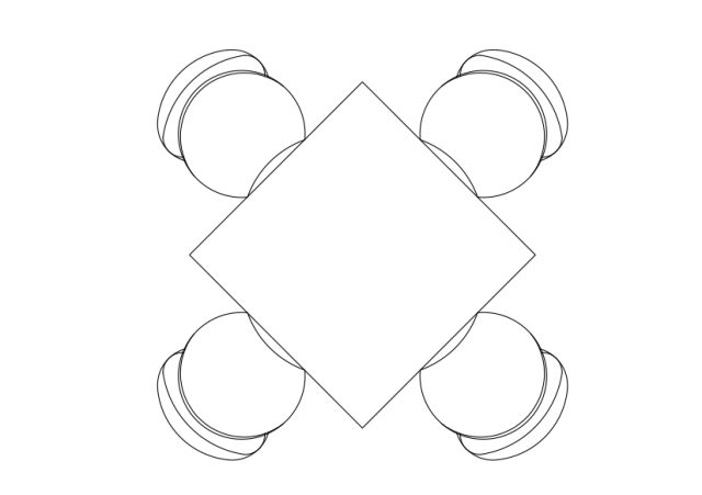 Free Chairs & Dining table set-up top view CAD Block – DWG, DXF, PDF Format