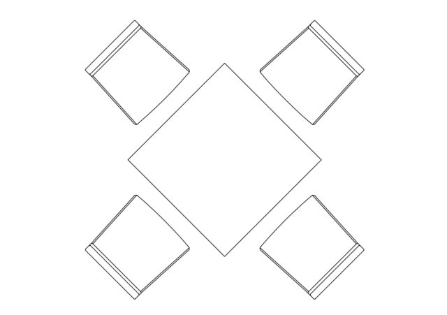 Free Chairs & Dining table set-up top view CAD Block – DWG, DXF, PDF Format