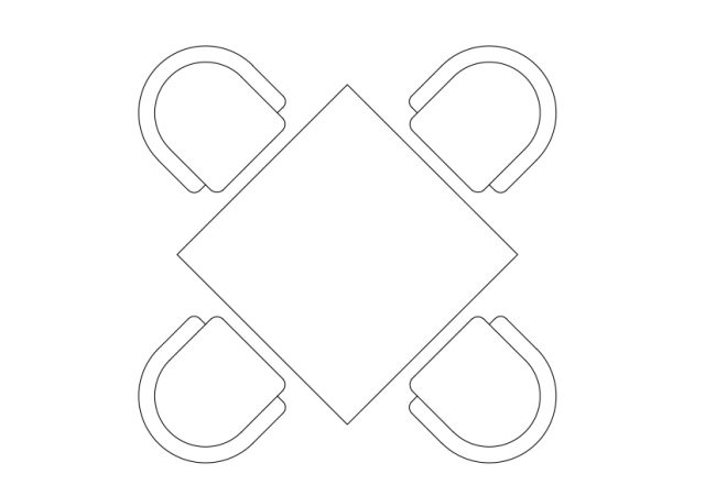 Free Chairs & Dining table set-up top view CAD Block – DWG, DXF, PDF Format