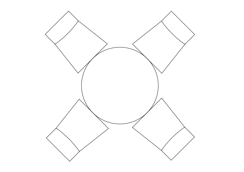 Free Chairs & Dining table set-up top view CAD Block – DWG, DXF, PDF Format