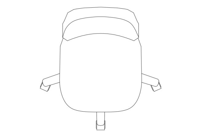 Free Office Chair top view CAD Block – DWG, DXF, PDF Format