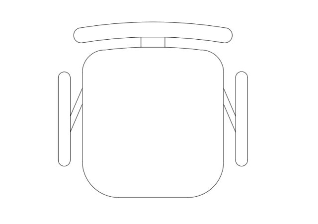 Free Office Chair top view CAD Block – DWG, DXF, PDF Format