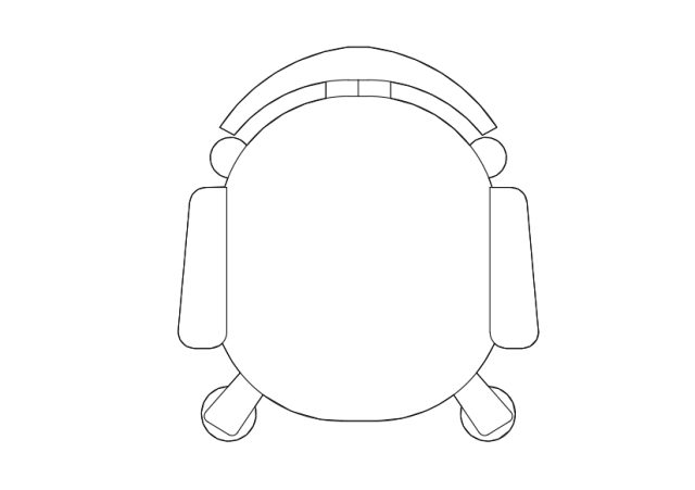 Free Office Chair top view CAD Block – DWG, DXF, PDF Format
