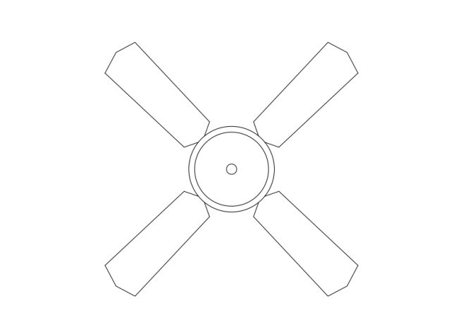 Free Fan Top View CAD Block – DWG, DXF, PDF Format