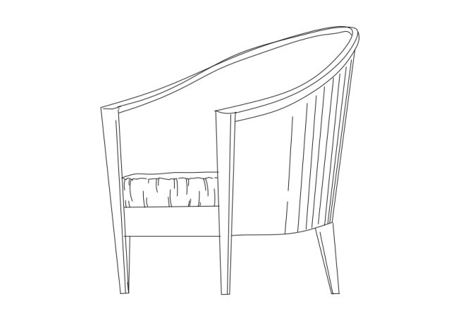 Free Armchair elevation CAD Block – DWG, DXF, PDF Format