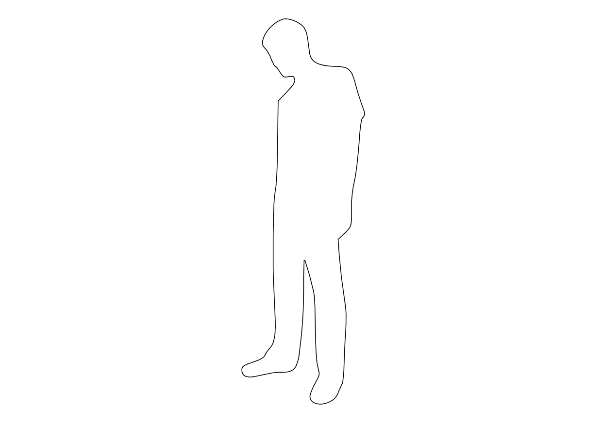Free Person Standing Elevation CAD Block – DWG, DXF, PDF Format