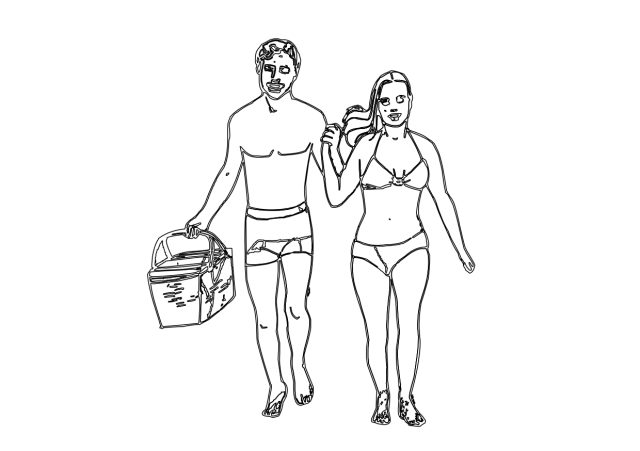 Free People Walking Elevation CAD Block – DWG, DXF, PDF Format