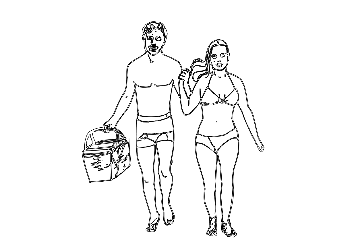 Free People Walking Elevation CAD Block – DWG, DXF, PDF Format