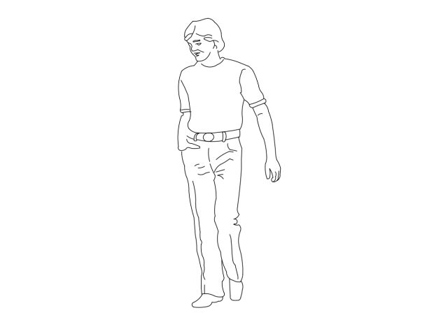 Free Person Standing Elevation CAD Block – DWG, DXF, PDF Format