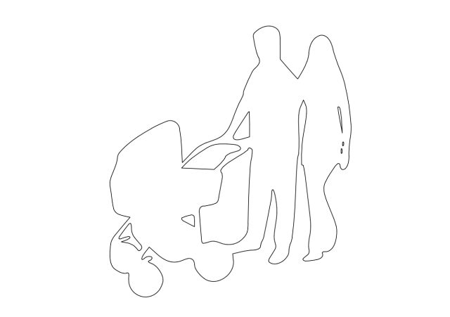 Free People Walking Elevation CAD Block – DWG, DXF, PDF Format