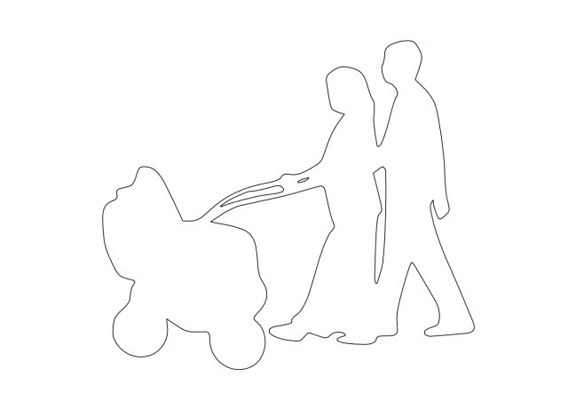 Free People Walking Elevation CAD Block – DWG, DXF, PDF Format