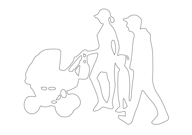 Free People Walking Elevation CAD Block – DWG, DXF, PDF Format