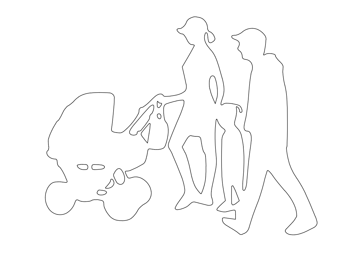 Free People Walking Elevation CAD Block – DWG, DXF, PDF Format