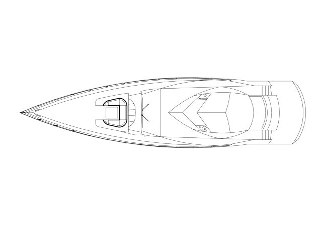 Free Boat Top View CAD Block – DWG, DXF, PDF Format