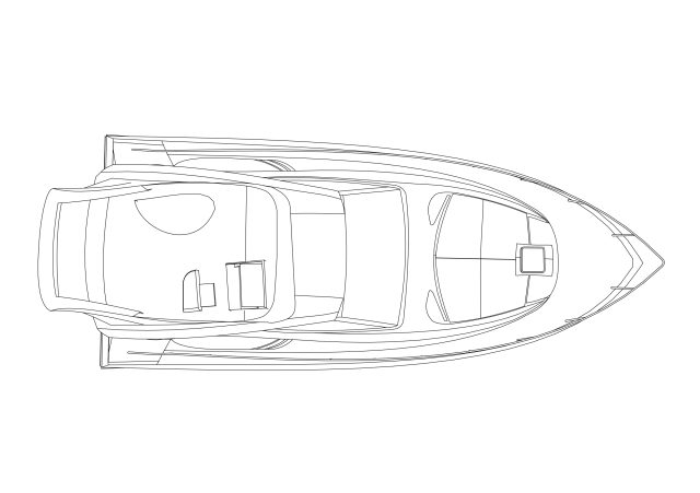Free Boat Top View CAD Block – DWG, DXF, PDF Format