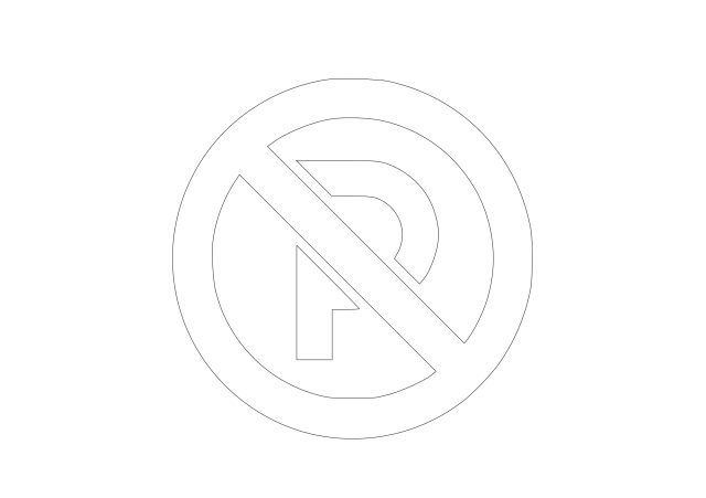 Free No Parking Symbol CAD Block Icon – DWG, DXF, PDF Format