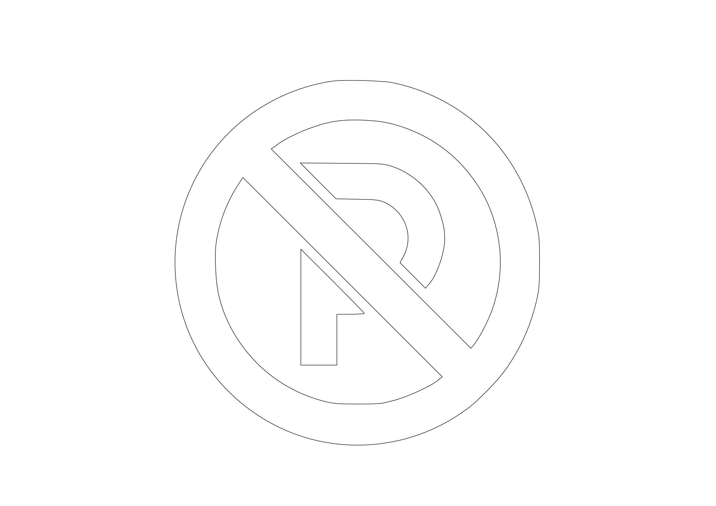 Free No Parking Symbol CAD Block Icon – DWG, DXF, PDF Format