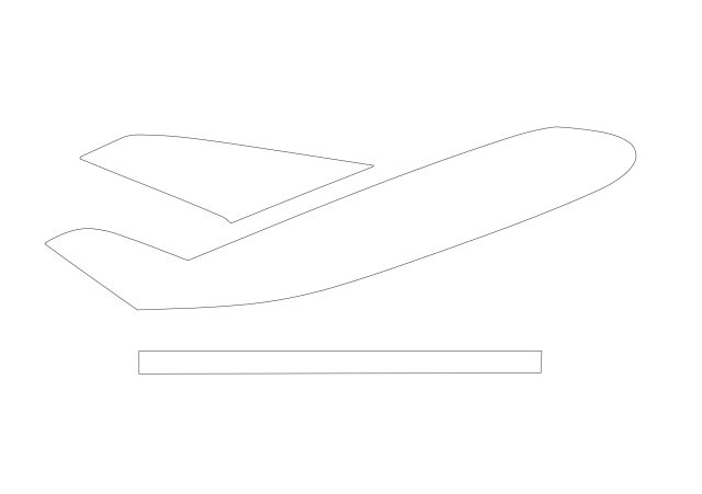 Free Airplane Take Off Symbol CAD Block Icon – DWG, DXF, PDF Format