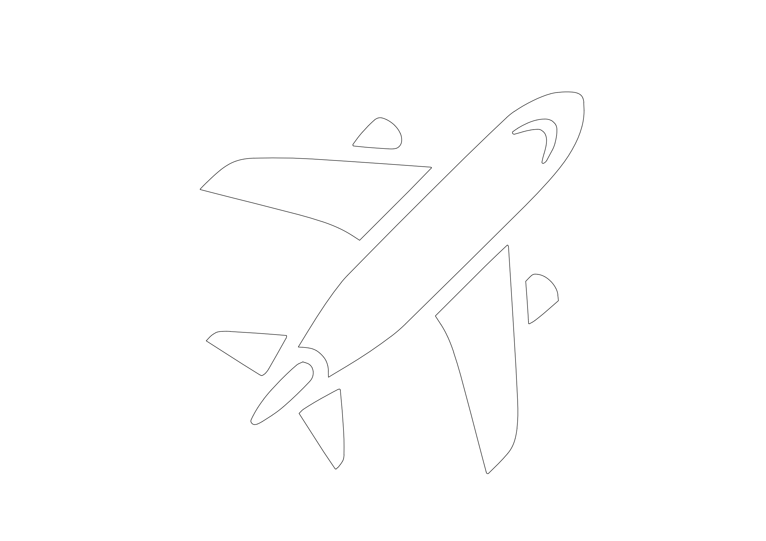 Free Airplane Symbol CAD Block Icon – DWG, DXF, PDF Format