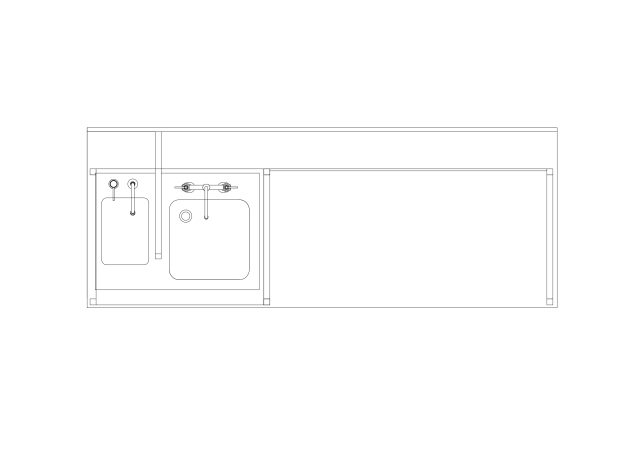 Free Kitchen Sink Top View CAD Block – DWG, DXF, PDF Format