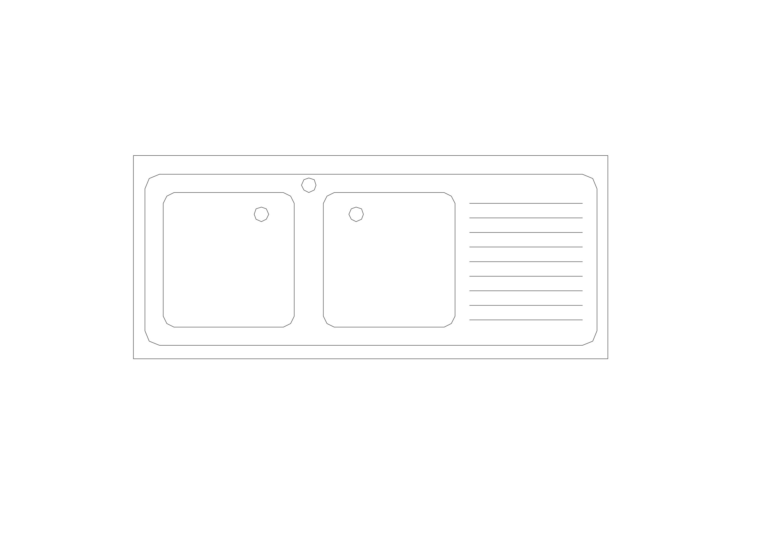 Free Kitchen Sink Top View CAD Block – DWG, DXF, PDF Format
