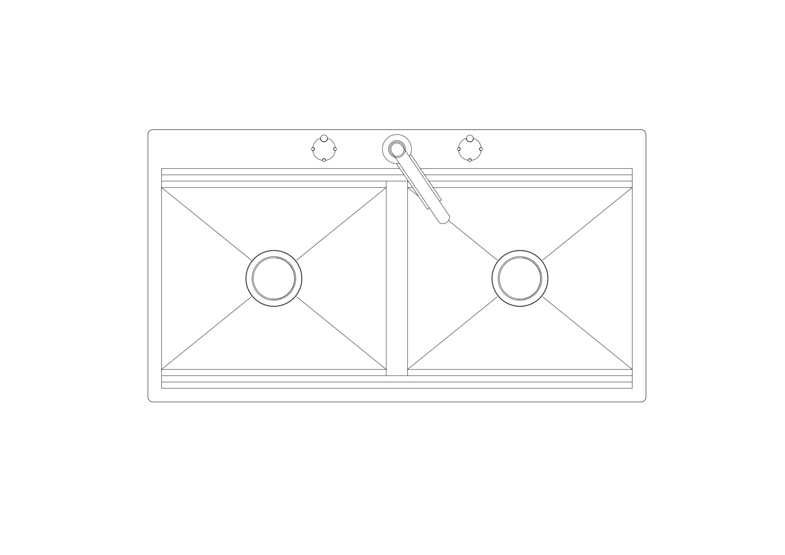 Free Kitchen Sink Top View CAD Block – DWG, DXF, PDF Format