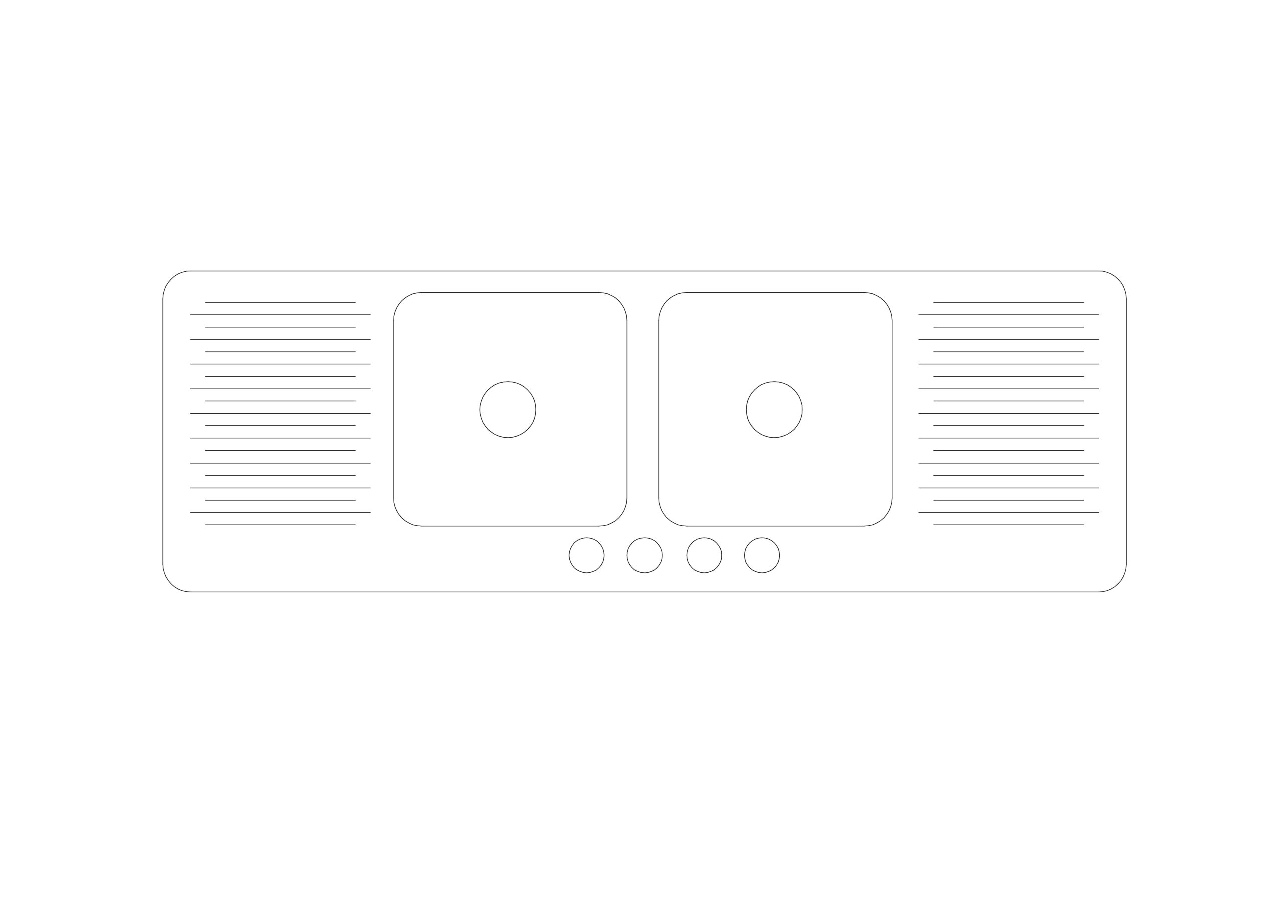 Free Kitchen Sink Top View CAD Block – DWG, DXF, PDF Format