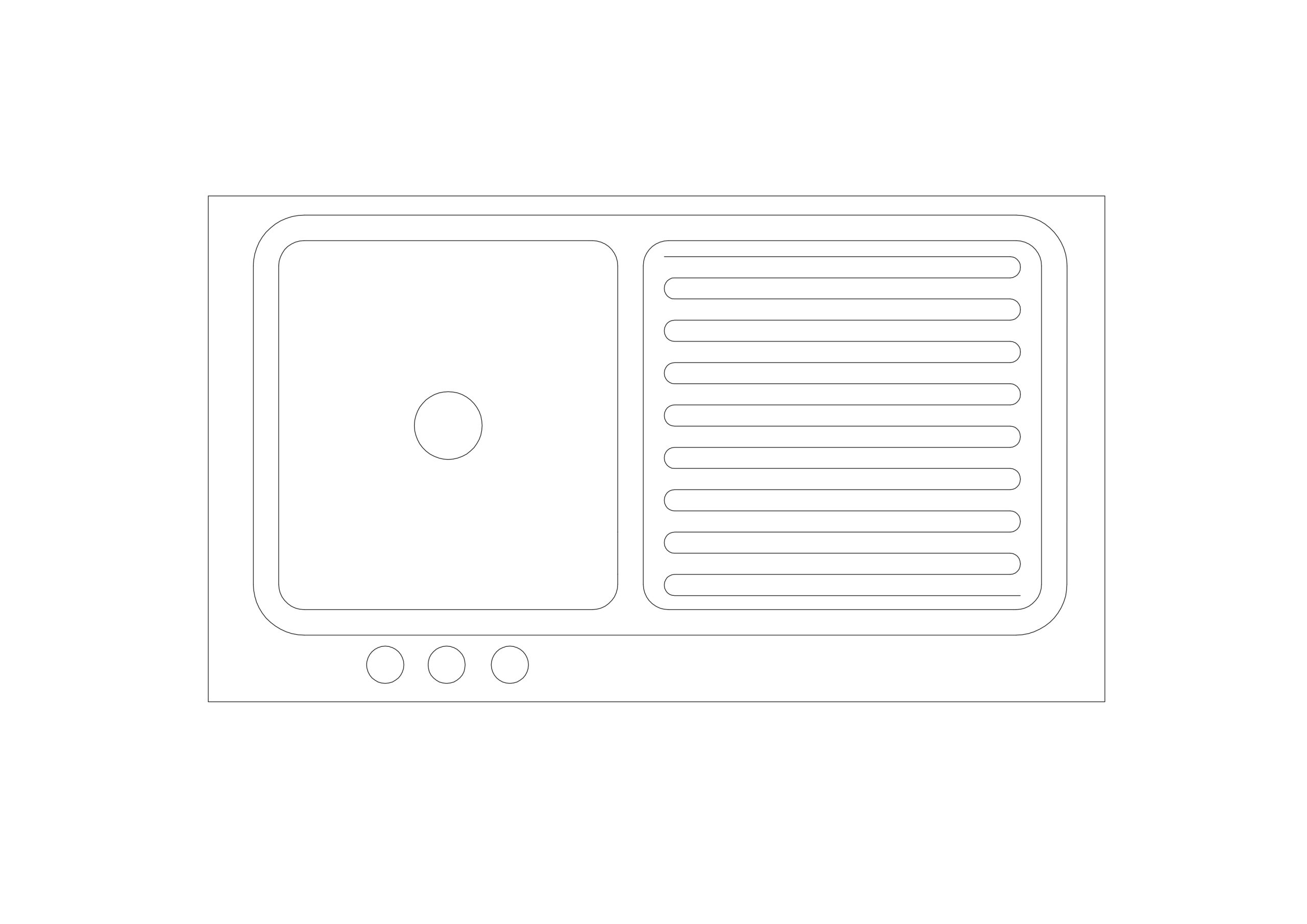Free Kitchen Sink Top View CAD Block – DWG, DXF, PDF Format