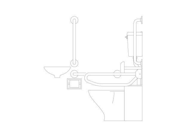 Free Accessible Toilet elevation CAD Block – DWG, DXF, PDF Format